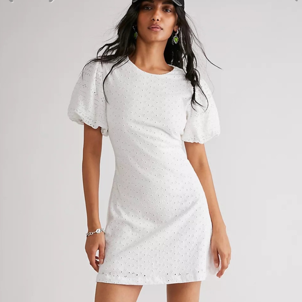 Free People Apricot Eyelet Mini Dress